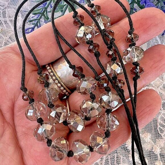 SHA Signed Crystal Bead 2 Strand Necklace - Picture 2 of 8